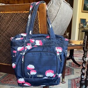 OGIO navy/white floral tote/travel laptop bag.